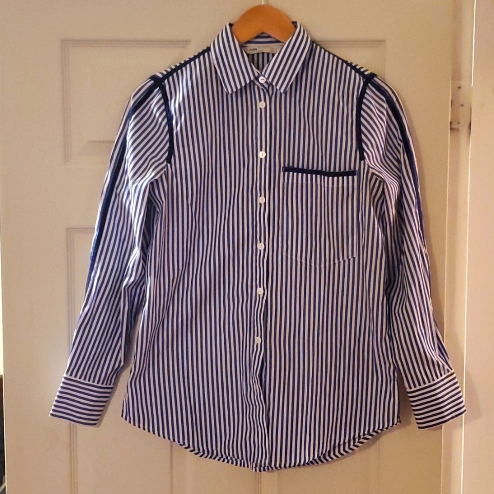 Zara Stripped Button Up Shirt